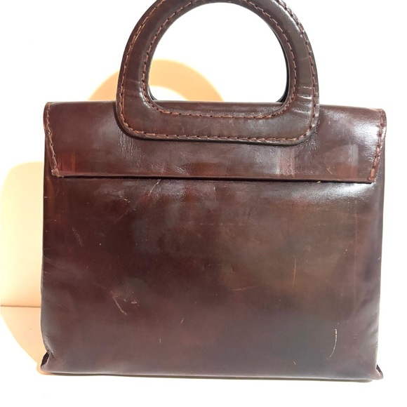 Vintage Elegant Brown distressed Leather Handbag - Picture 2 of 11